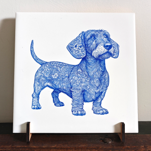 Teckel Delfts blauw staand